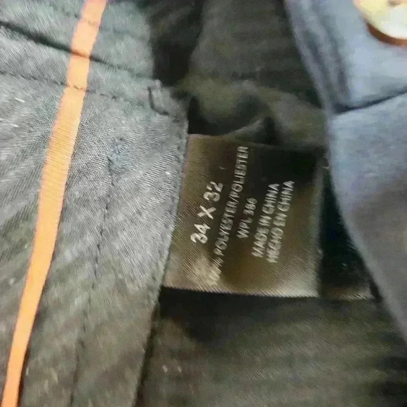 Haggar Mens Navy Blue Dress Pants Flat Front Flex Waist Classic Fit 34x32 - Picture 5 of 6